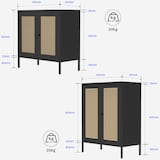 Storage Cabinet/Sideboard with 2 Rattan Doors BK1 | FlexiSpot